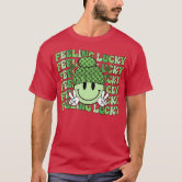 Feeling Lucky St. Patrick's Day Shamrock Smile Face T-Shirt