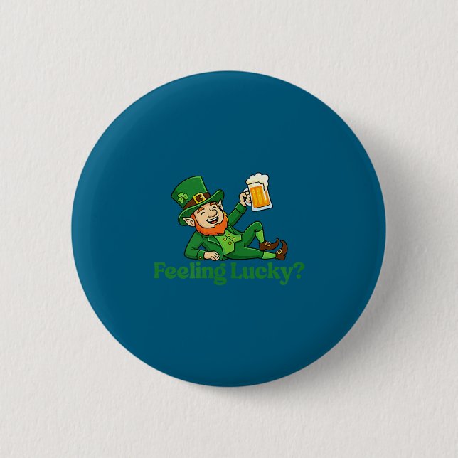 Feeling lucky leprechaun st patrick's day Feeling  Button (Front)
