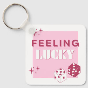 Feeling Lucky, Lucky Girl, Luckiest Girl, Pink Keychain