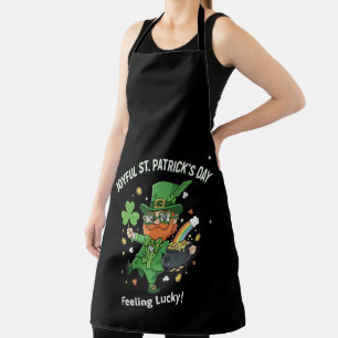 Feeling Lucky St. Patrick's Day Cute Leprechaun Apron