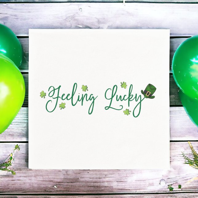 Feeling Lucky St. Patrick's Day Shamrock Hat Napkins (Creator Uploaded)