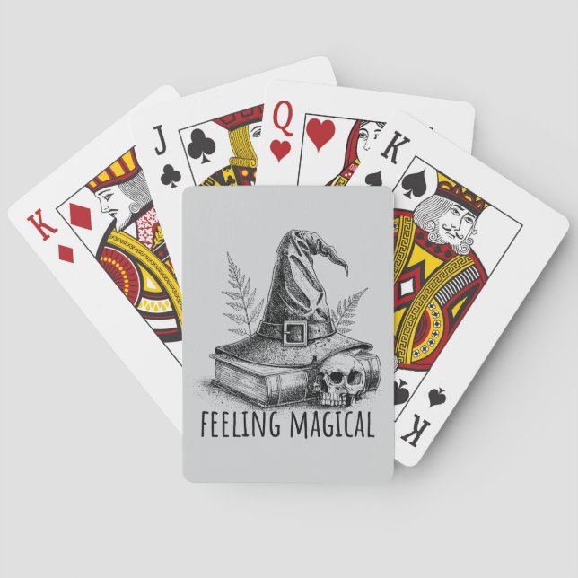 Feeling Magical Witches Spell Book and Skull Poker Cards (Back)