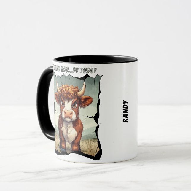Feeling Moody Today Highland Cow Mug (Front Left)