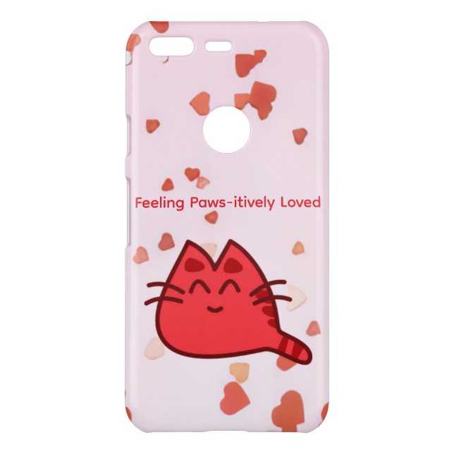 Feeling Paws-itively Loved Cat iPhone Case (Back)