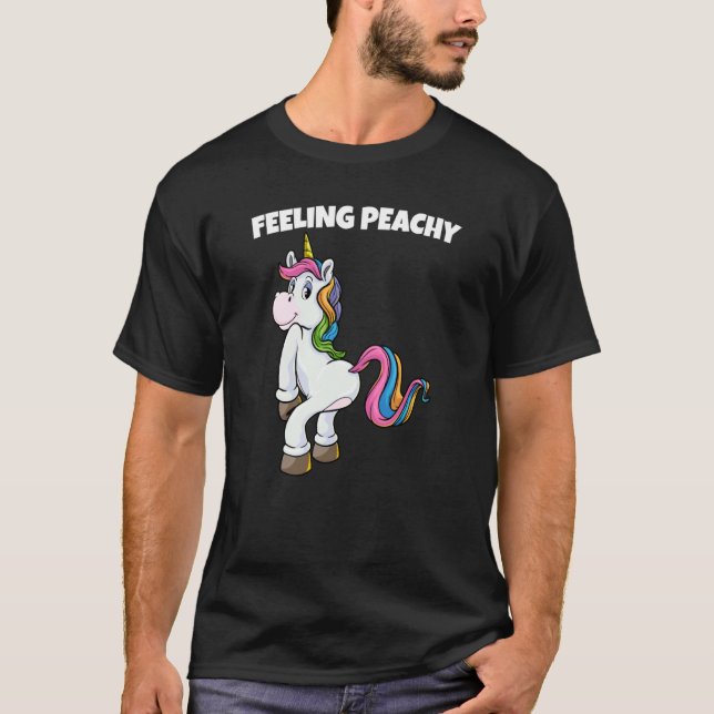 Feeling Peachy Twerking Unicorn T-Shirt (Front)