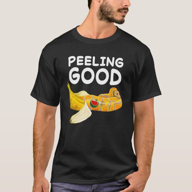 Feeling Peeling Good Banana Ball Python Snake Rept T-Shirt (Front)