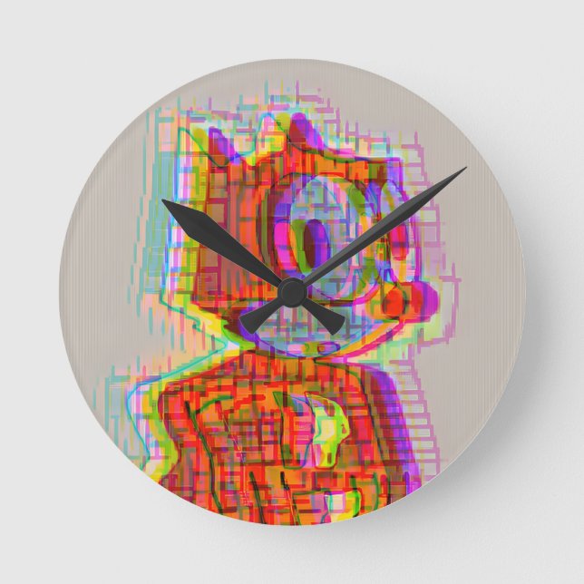 Feeling Phelix Round Clock (Front)