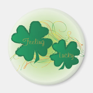 Feeling Really 🍀 Lucky St. Patrick Day Clover Magnet