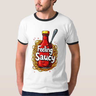 Feeling Saucy - Fun Tomato Ketchup Print for Sauce T-Shirt