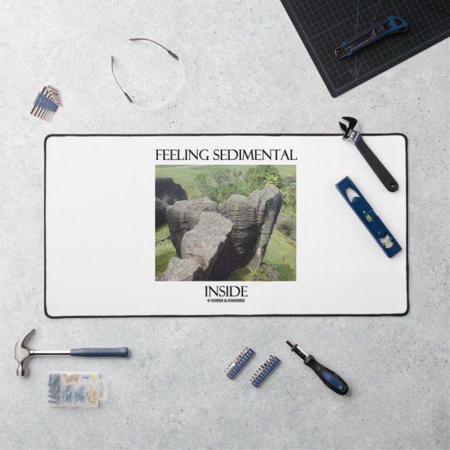 Feeling Sedimental Inside Limestone Geology Humor Desk Mat (Workstation)