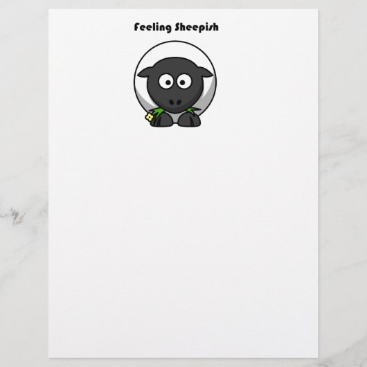 Feeling Sheepish Cute Sheep Cartoon with Funny Pun (Front)