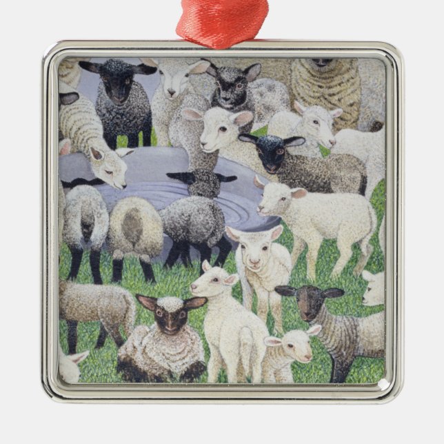 Feeling Sheepish Metal Ornament (Front)