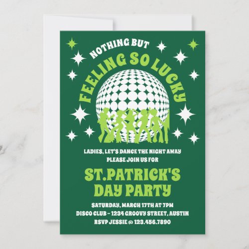 Feeling So Lucky Green St Patricks Day Party Invitation