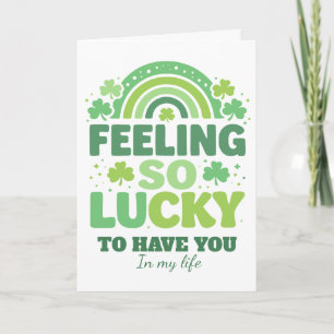 Feeling So Lucky Retro St. Patrick's Day Rainbow Holiday Card