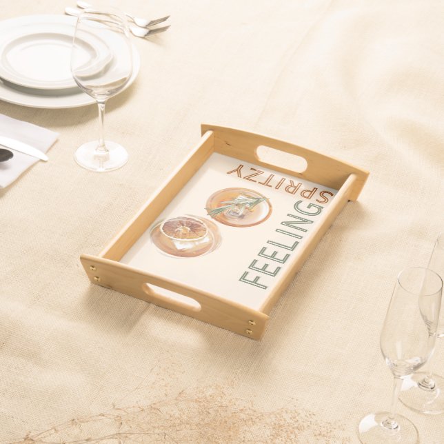 Feeling Spritzy Orange Cocktail Serving Tray (Front)