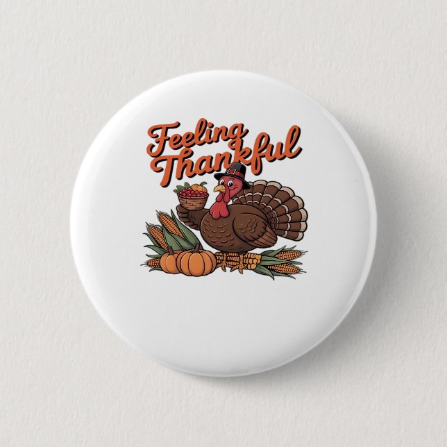 Feeling thankful Classic T-Shirt Button (Front)
