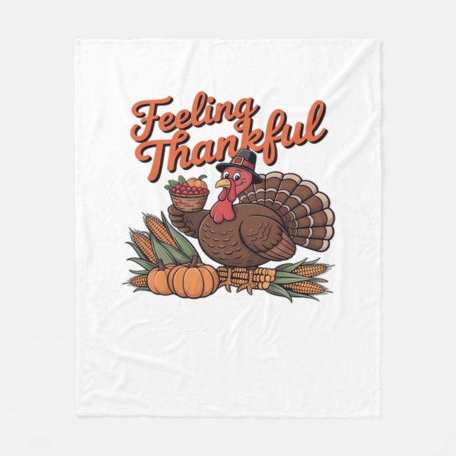 Feeling thankful Classic T-Shirt Fleece Blanket (Front)