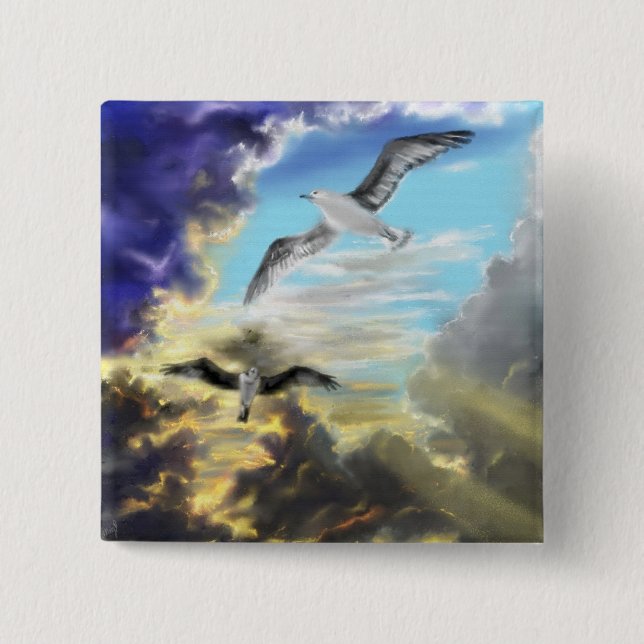 Feeling The Freedom - Watercolor Button (Front)