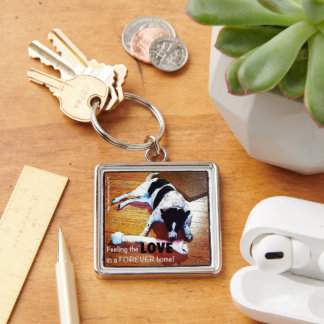 Feeling The Love Border Collie Keychain