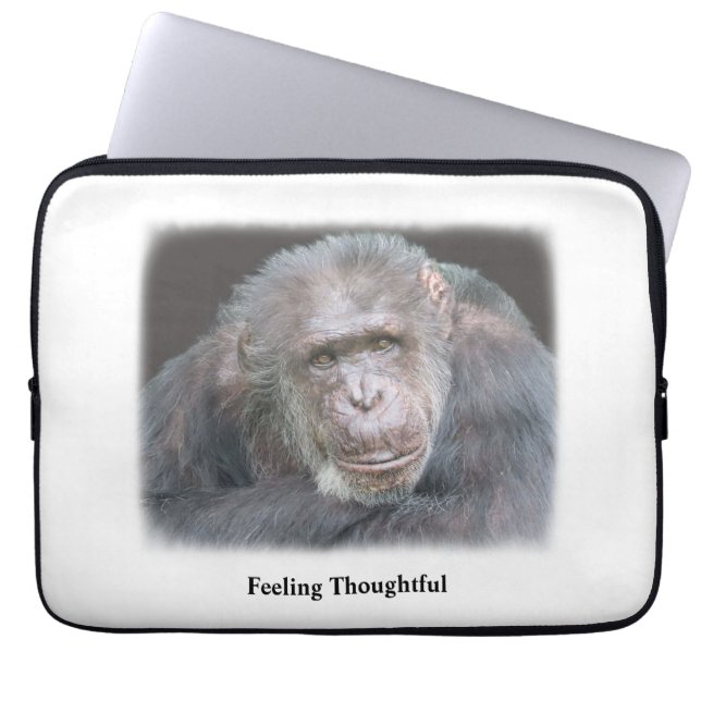Feeling Thoughtful Chimpanzee Laptop Case (Front)