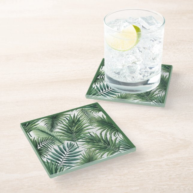 Feeling Tropical Glass Coaster (Angled)
