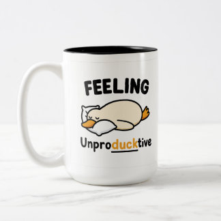 Feeling Unproductive Duck Mug, Funny Coworker mug