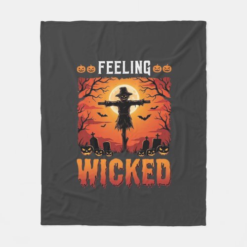 Feeling Wicked Halloween Scarecrow Design_1 Fleece Blanket