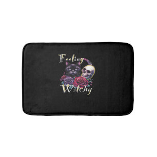 Feeling Witchy Black Cat Classic T-Shirt Bath Mat