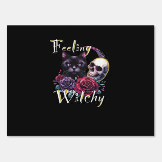 Feeling Witchy Black Cat Classic T-Shirt Sign