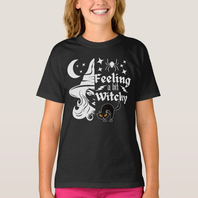Feeling Witchy  funny Halloween witch T-Shirt (Front)