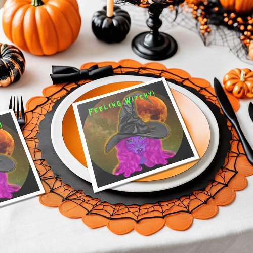 Feeling Witchy Halloween Witch Table Decor Napkins