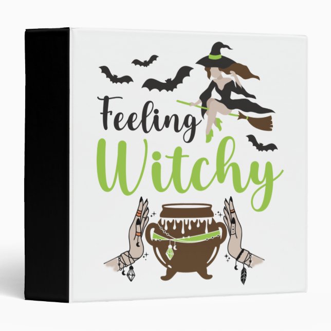 Feeling witchy Magic Halloween 3 Ring Binder (Front/Spine)