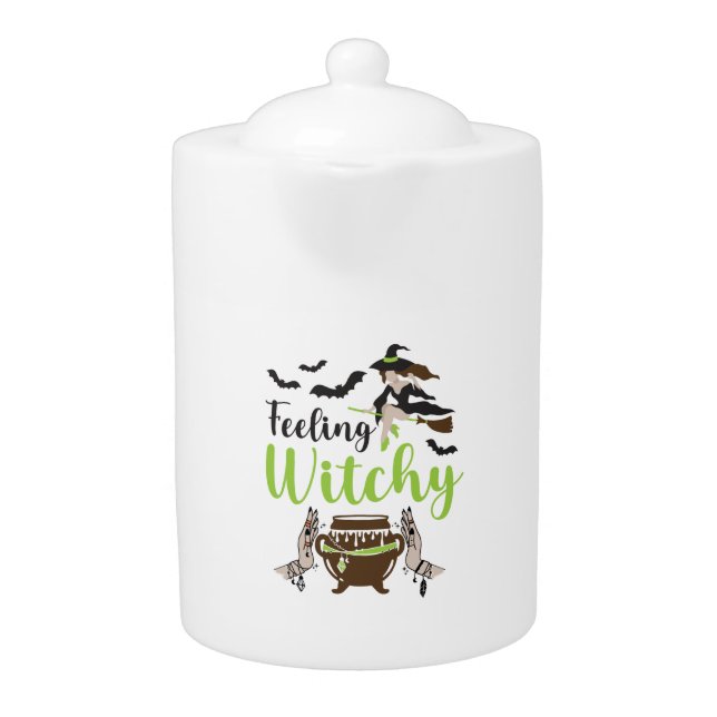 Feeling witchy Magic Halloween Teapot (Front)