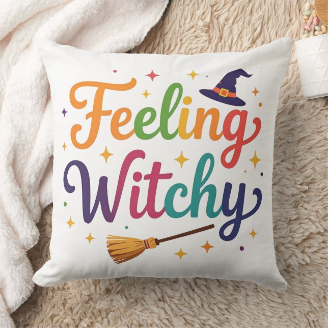 Feeling Witchy Throw Pillow (Blanket)