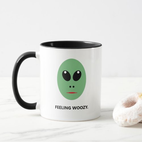 Feeling Woozy Funny Saying Green Alien Mens Mug
