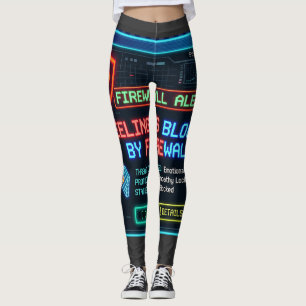 Feelings Blocked By Firewall Funny Cyber Security Leggings