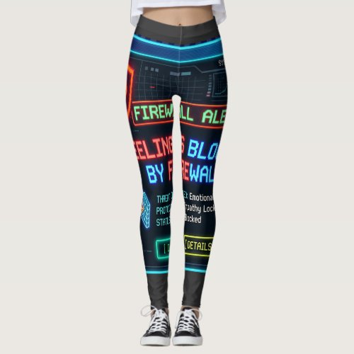 Feelings Blocked By Firewall Funny Cyber Security  Leggings