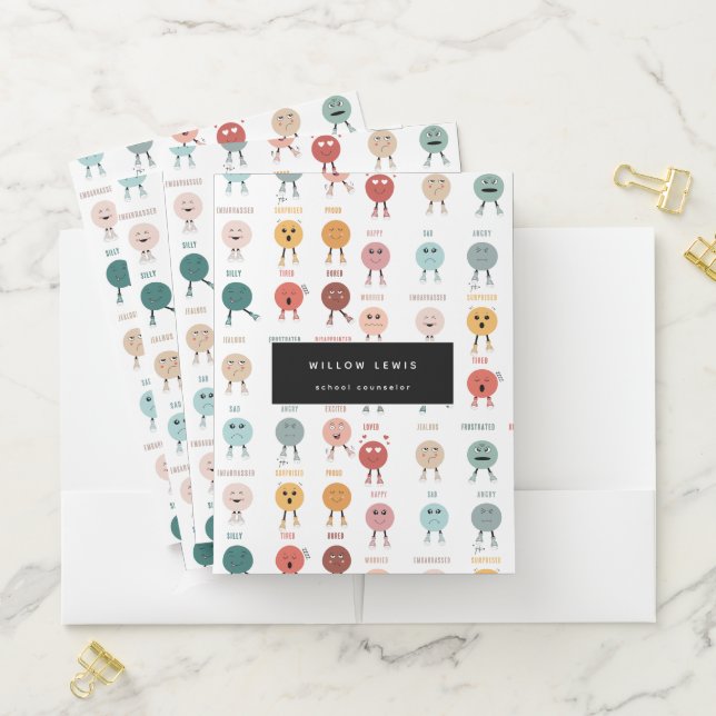 Feelings Emotions Faces Chart School Counselor Pocket Folder (In Situ)