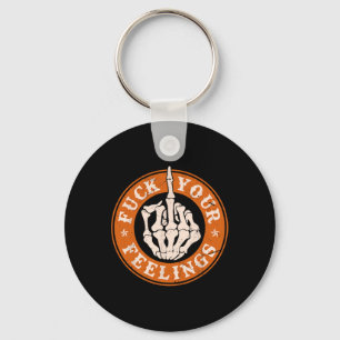 Feelings Halloween Skeleton Hand Middle Finger Keychain