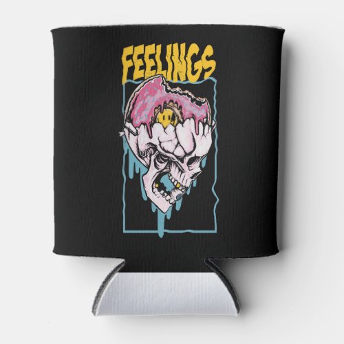 Feelings in a skull with a doughnut can cooler