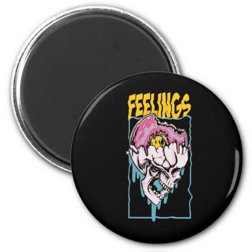 Feelings in a skull with a doughnut magnet