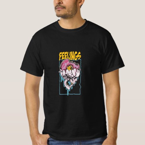 Feelings in a skull with a doughnut T_Shirt