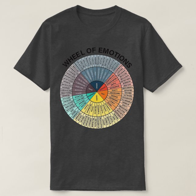 Feelings Wheel Emotion Chart Mental Health herapy  T-Shirt (Design Front)
