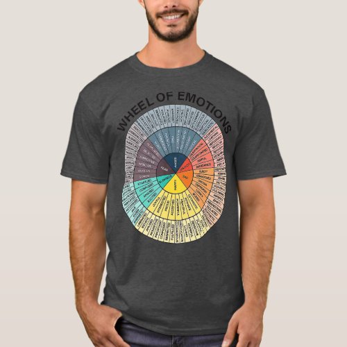 Feelings Wheel Emotion Chart Mental Health herapy  T_Shirt