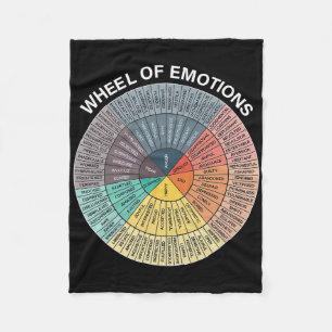 Feelings Wheel Emotion Chart Mental Health Therapy Fleece Blanket