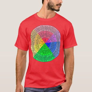 Feelings Wheel Emotion Chart Mental Health Therapy T-Shirt
