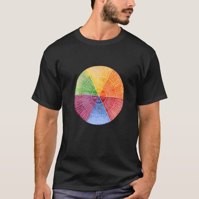 Feelings Wheel Emotion Chart Therapy Mental Health T-Shirt (Front)