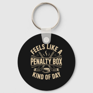 Feels Like A Penalty Box Kind Of Day Funny Hockey Keychain