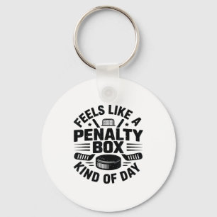 Feels Like A Penalty Box Kind Of Day Funny Hockey Keychain