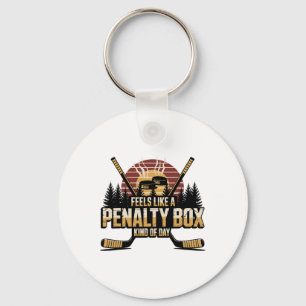 Feels Like A Penalty Box Kind Of Day Funny Hockey  Keychain